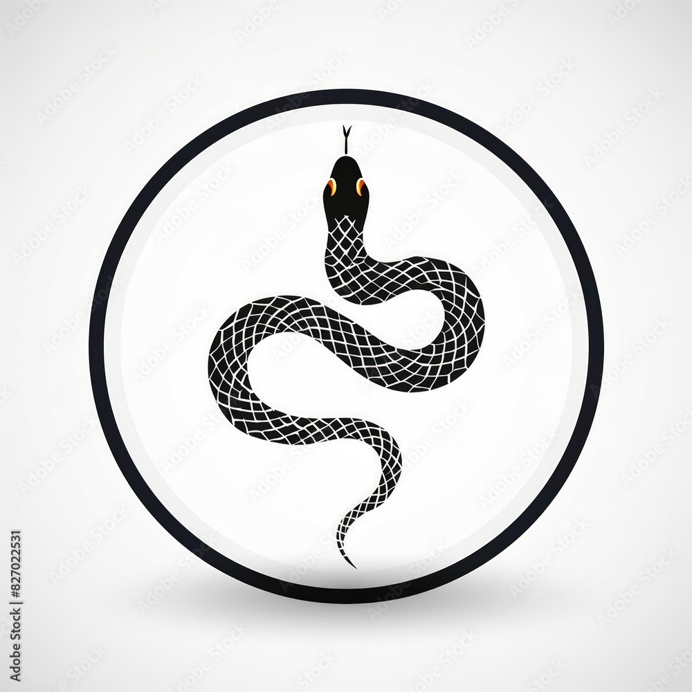 Naklejka premium snake symbol on a white background