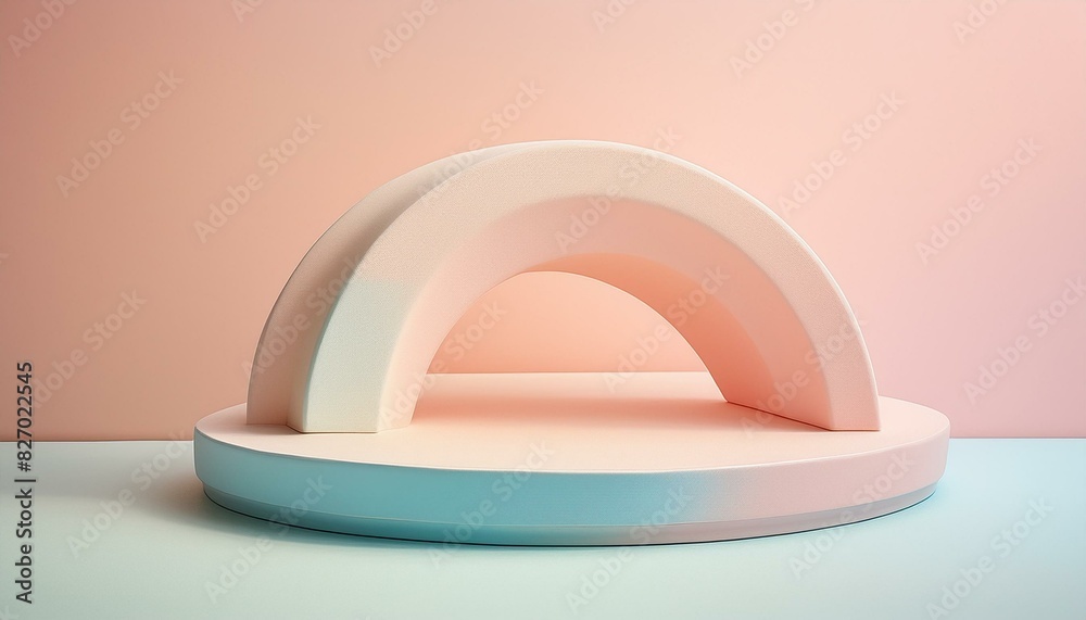 【背景素材】パステル調のステージ【スペース有】