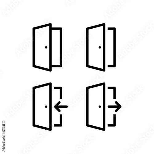Door line icon isolated on white background.