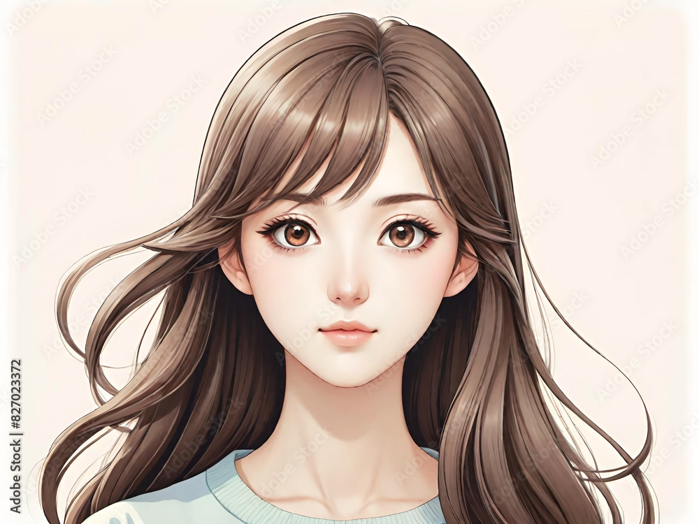 アニメ・漫画風の女性・女の子のイラスト素材 アニメ・漫画風の女性・女の子のイラスト素材