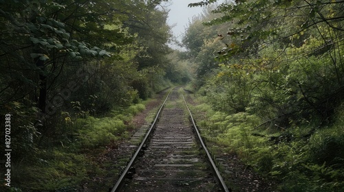 Extended dirt pathway to railways photo