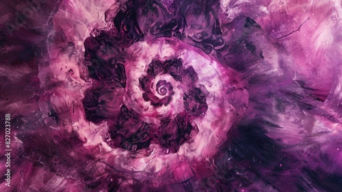 Stylish Vibrant Plum Watercolour Tie Dye Spiral Design
