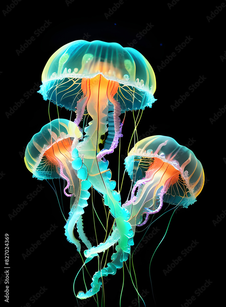 glowing jellyfish glowing jellyfish