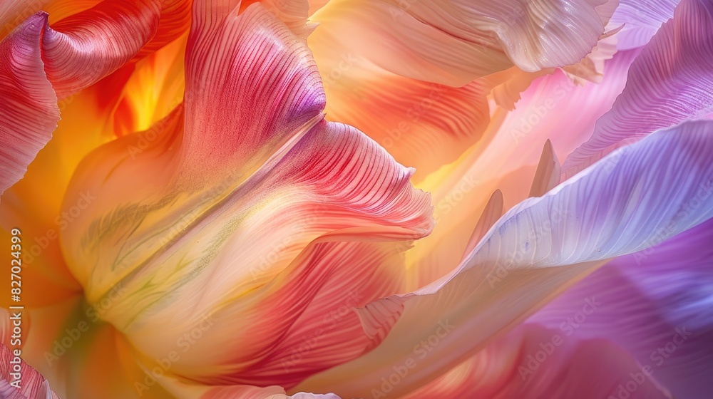 Multicolored Tulip Flower in a Spring Garden Macro Nature Photography Multicolored Tulip Flower in a Spring Garden Macro Nature Photography