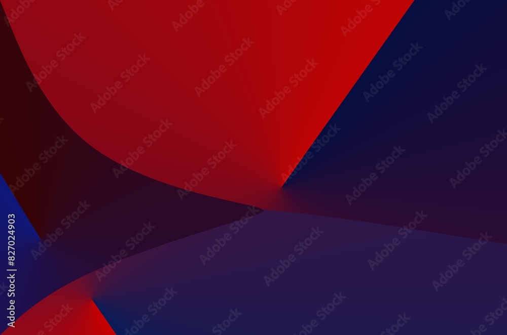 Geometric lines sparkle on an abstract gradient background of blue and red.  Wavy Concept of futuristic technology. Suitable for site, brochure, cover, banner, and your desktop wallpaper.