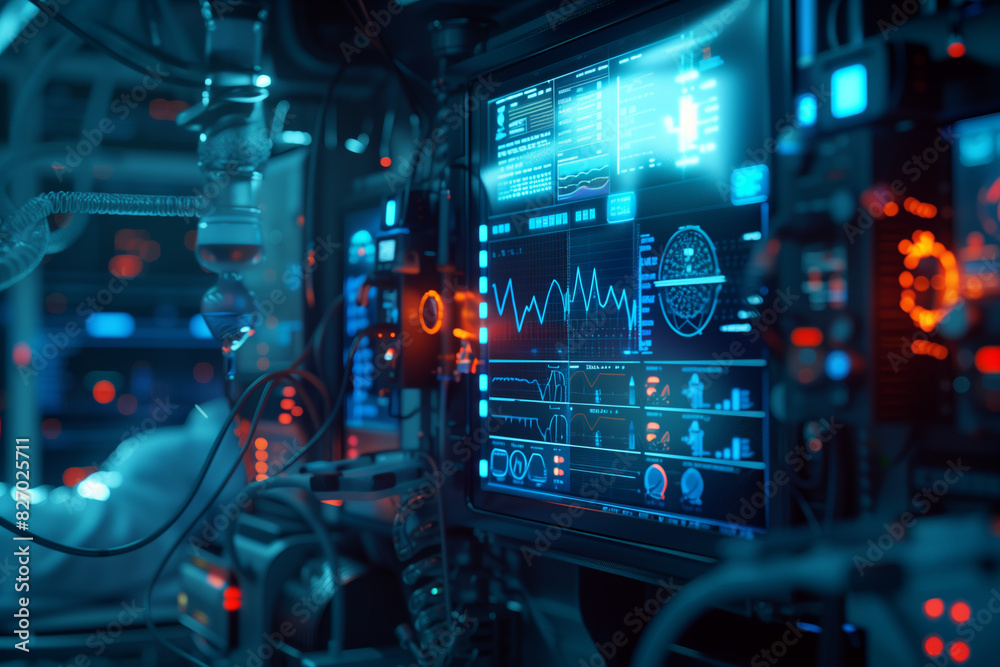 High tech medical devices and screens. High tech medical devices and screens.