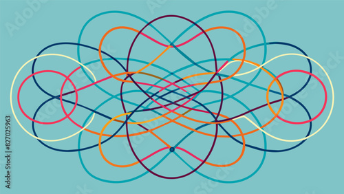 Lines of poetry intertwine and intersect representing the complex and intertwined nature of human emotions.. Vector illustration