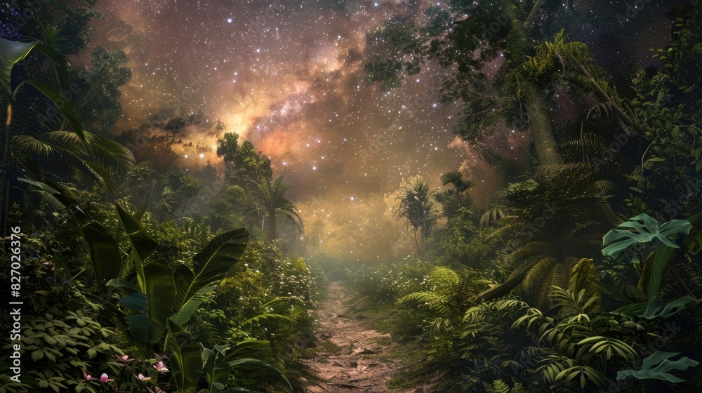 Milkyway forest nature backgrounds concept Milkyway forest nature backgrounds concept
