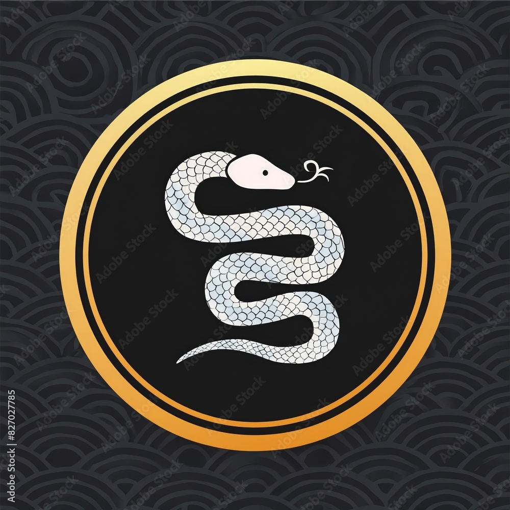 Obraz premium chinese zodiac year of the snake, chinese new year. chinese zodiac sign