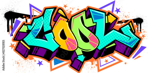 Graffiti art text vector illustration
