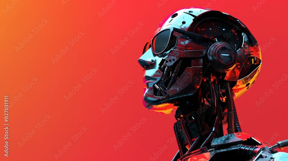 Fototapeta premium A futuristic robot with a sleek