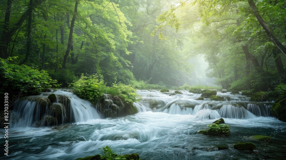 river and waterfall forest background concept river and waterfall forest background concept