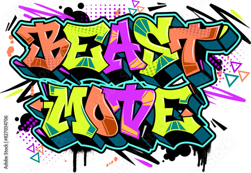 Graffiti text gym fitness vector illustration