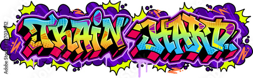 Graffiti text gym fitness vector illustration