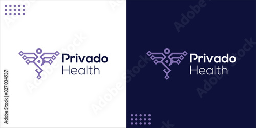 Creative P Caduceus Logo, Design Inspiration, Illustration, Vector
