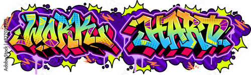Graffiti text gym fitness vector illustration