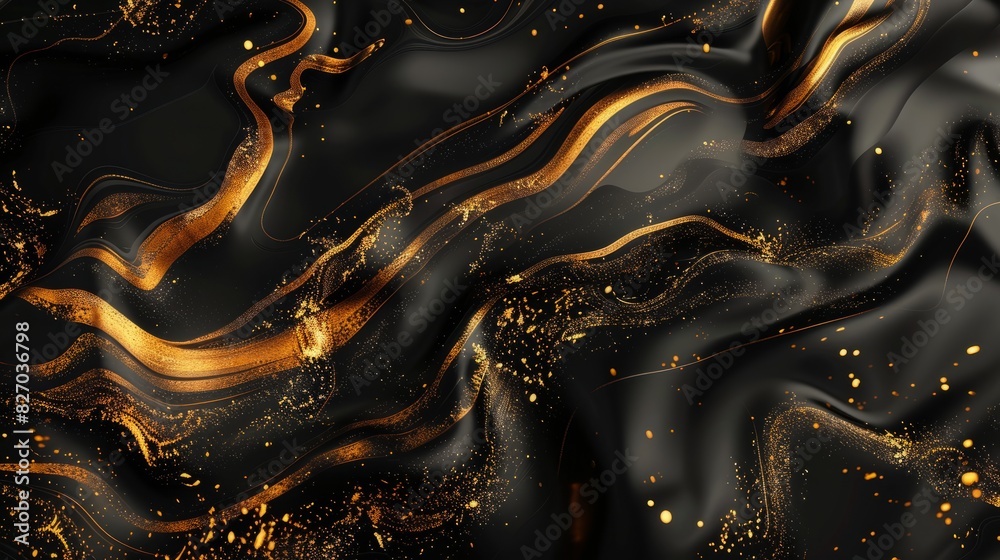Liquid black marble with gold textures. Luxury pattern, golden, fluid illustration. Abstract melted, golden, texture. 3D illustration, 3D render. background, fashion, luxurious, 4k wallpaper Liquid black marble with gold textures. Luxury pattern, golden, fluid illustration. Abstract melted, golden, texture. 3D illustration, 3D render. background, fashion, luxurious, 4k wallpaper