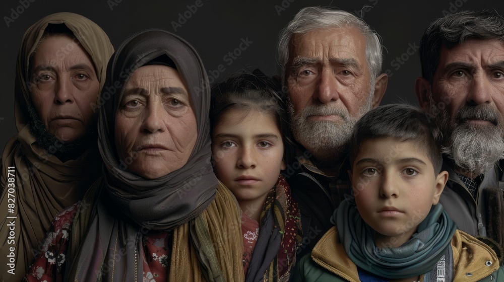 Porträt einer Flüchtlingsfamilie - Generative AI Porträt einer Flüchtlingsfamilie - Generative AI