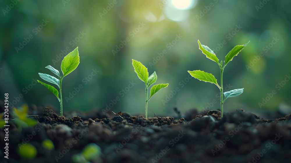 Ecological technology science, new technology entrepreneurial concept with green trees growing Ecological technology science, new technology entrepreneurial concept with green trees growing