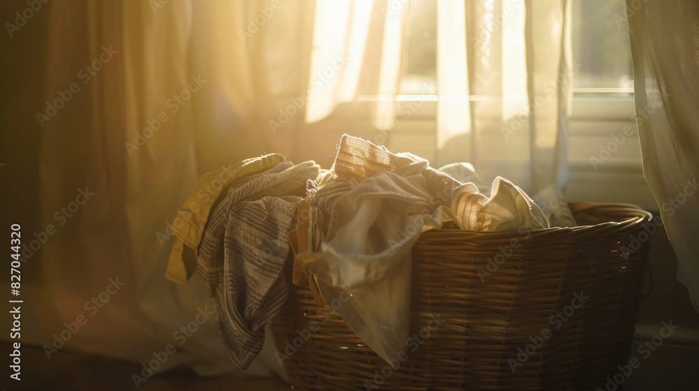 basket full of dirty cloth for cleaning