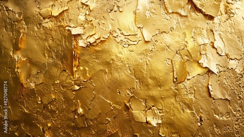 Gold background, Textured wall painted with golden color, Gold concrete texture, generative ai photo