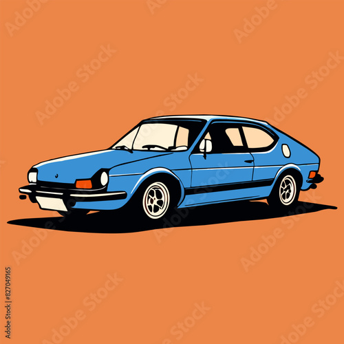 a hand drawing  cute car  cartoon illustration in isolated background  vector illustration flat 2