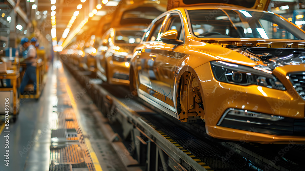 auto assembly line of cars in a factory auto assembly line of cars in a factory