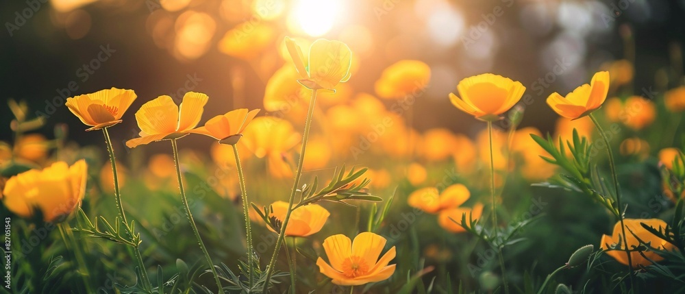 Yellow flowers with the option of tinting. Flower panorama for spring and summer. Heliopsis flowers in soft light on a blurred background for design and decoration. Yellow flowers with the option of tinting. Flower panorama for spring and summer. Heliopsis flowers in soft light on a blurred background for design and decoration.