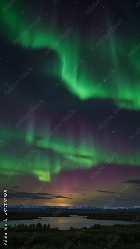 Fototapeta premium beautiful and peaceful view of the aurora