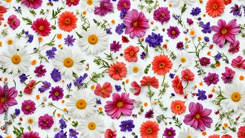 seamless pattern with hearts and flowers