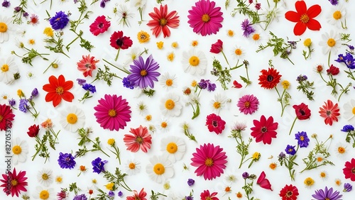 seamless pattern with hearts and flowers