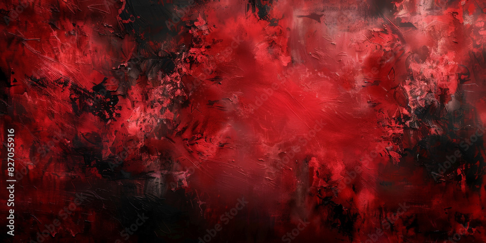 Abstract red and black textured background with dynamic brush strokes and splashes, creating a bold and intense visual impact with a sense of movement and energy. red grunge wall texture, halloween Abstract red and black textured background with dynamic brush strokes and splashes, creating a bold and intense visual impact with a sense of movement and energy. red grunge wall texture, halloween
