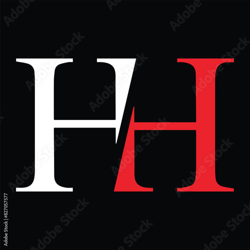 hh latter logo design icon