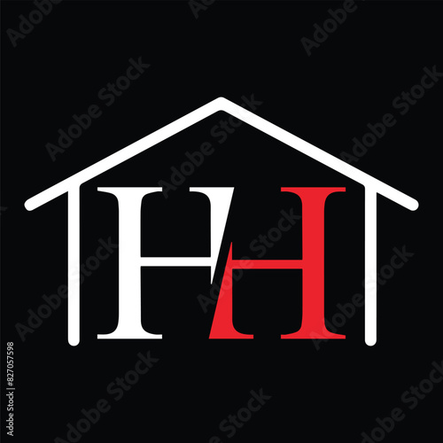 hh home logo design icon