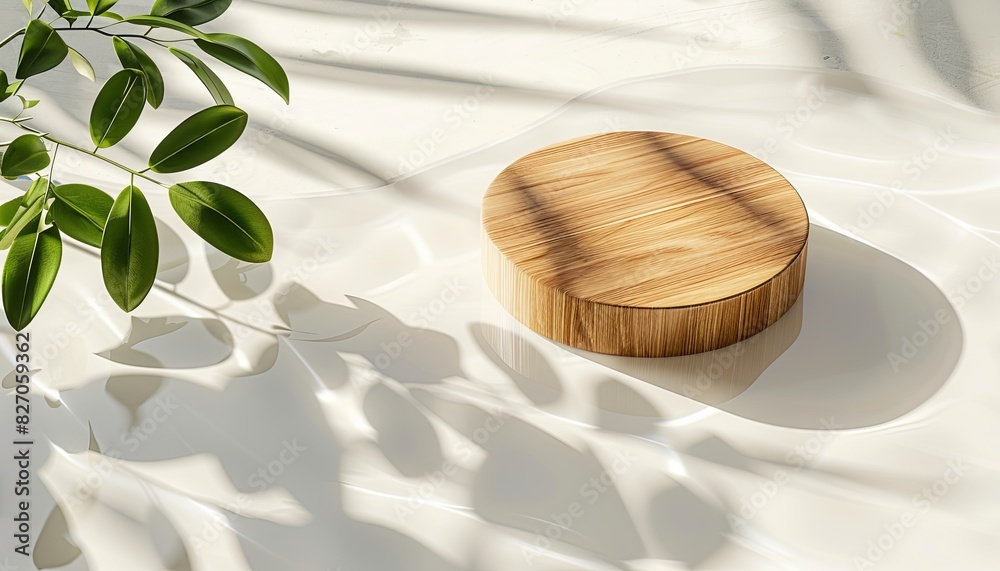 A wooden round object is floating on a body of water A wooden round object is floating on a body of water