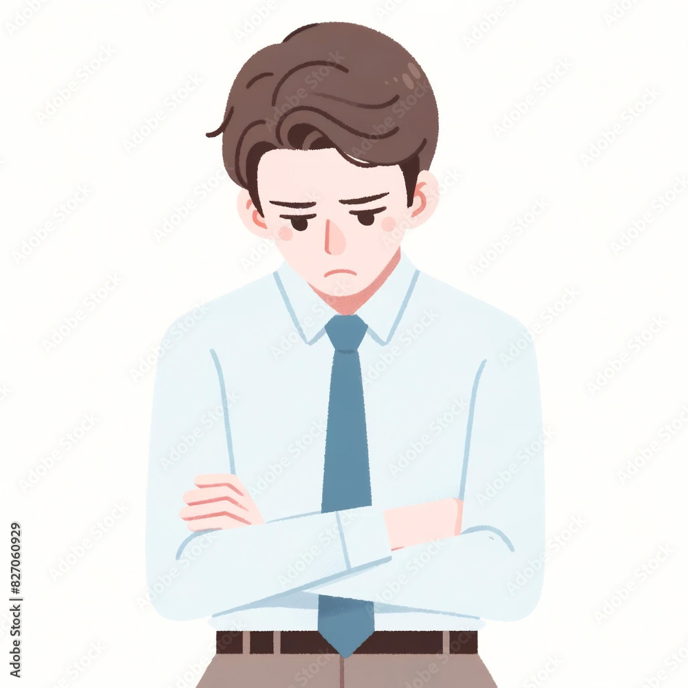 Worried Businessman with Folded Arms Worried Businessman with Folded Arms