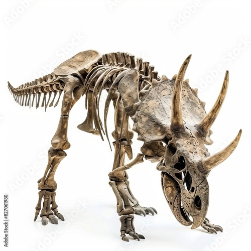 Fossil skeleton of Dinosaur three horns_ © hallowen