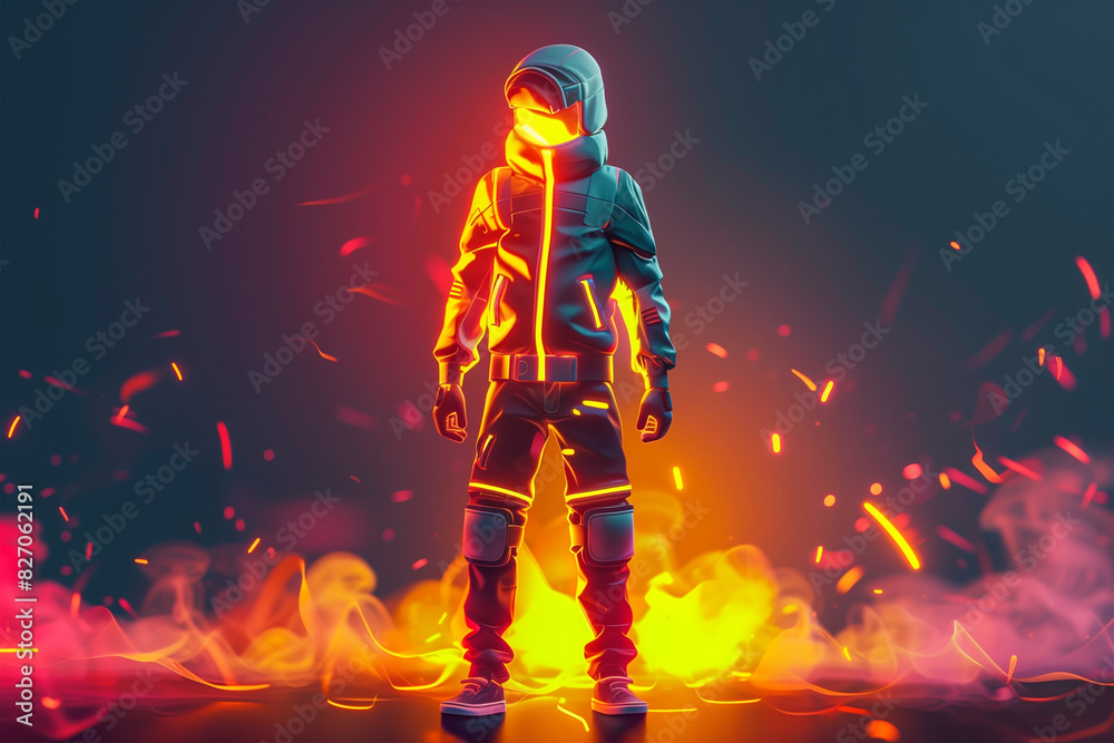 3d game character cartoon portrait glow effect 3d background isolated 3d game character cartoon portrait glow effect 3d background isolated