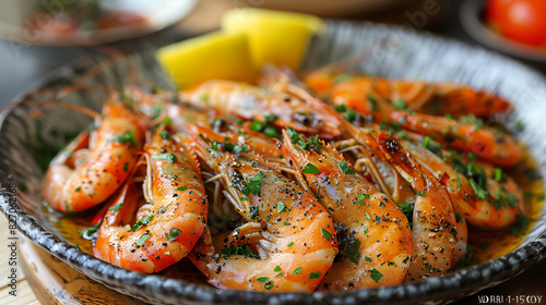 Delicious boiled shrimp