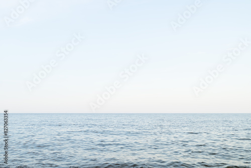 lake water surface with horizon line background