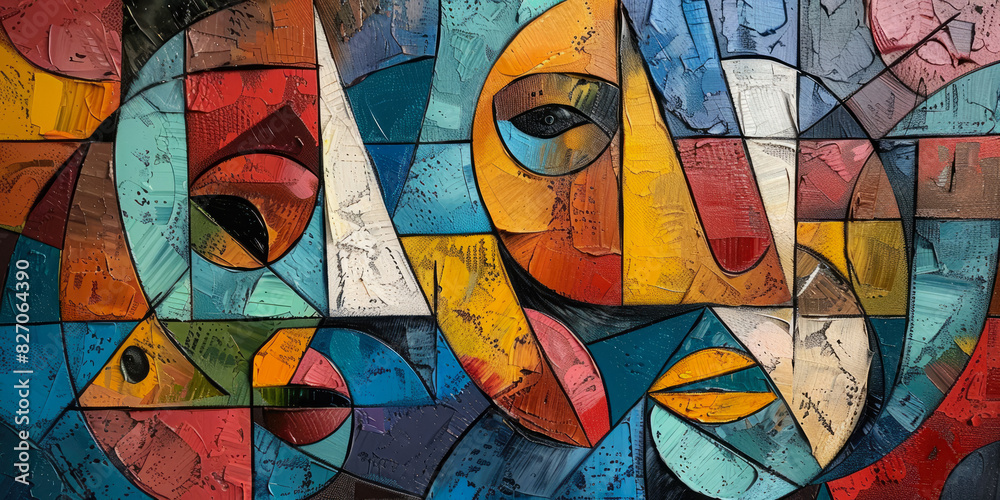 Surrealistic Oil Painting In Cubist Style For Design Created Using Artificial Intelligence Surrealistic Oil Painting In Cubist Style For Design Created Using Artificial Intelligence