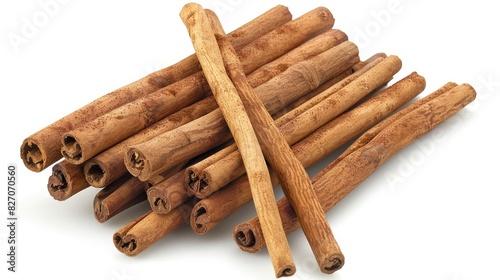 Cinnamon sticks on a white background with clipping path