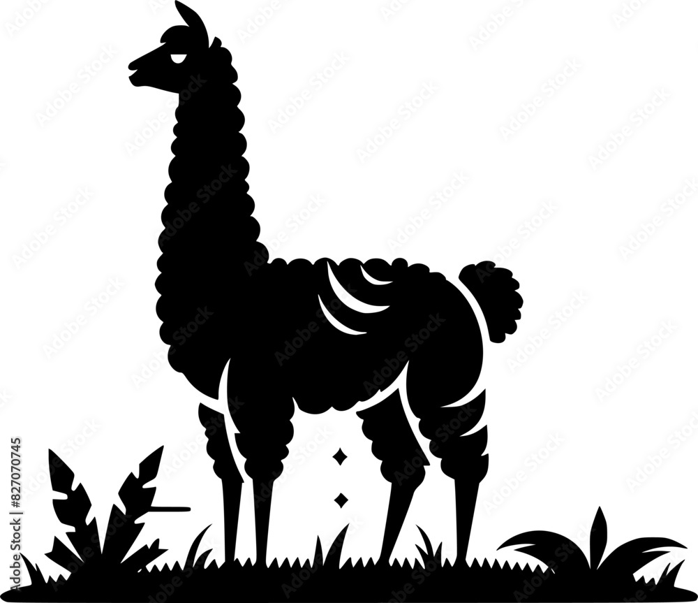 Fototapeta premium silhouette of Llama