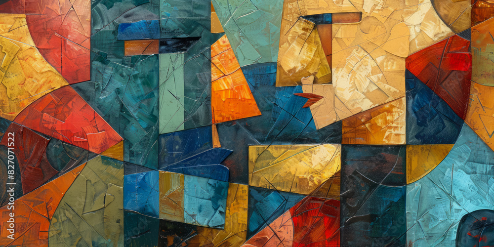 Surrealistic Oil Painting In Cubist Style For Design Created Using Artificial Intelligence