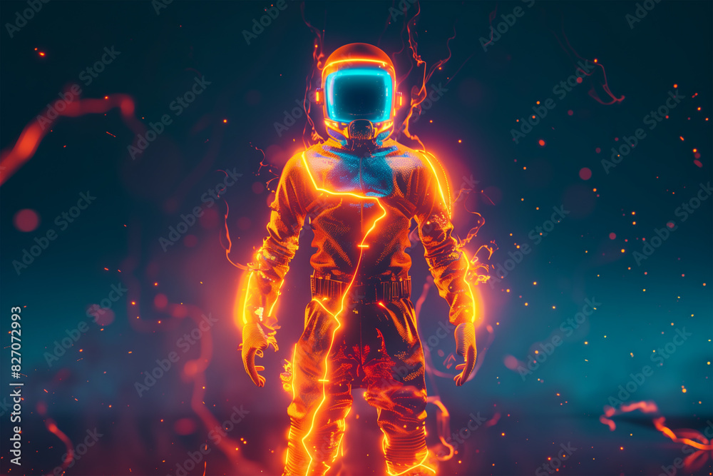 3d game character cartoon portrait glow effect 3d background isolated 3d game character cartoon portrait glow effect 3d background isolated