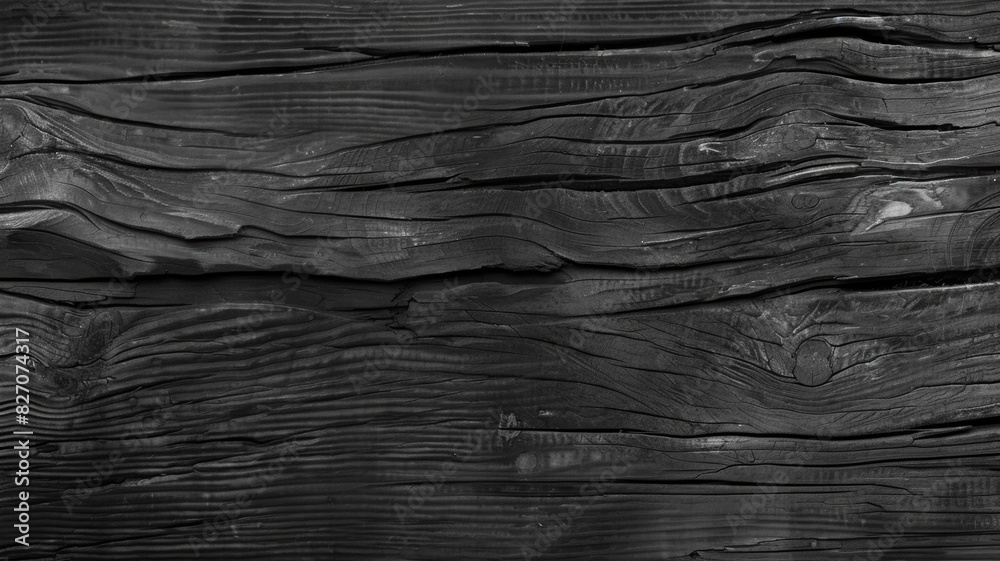 Obraz premium Black Wooden Texture with Cracks