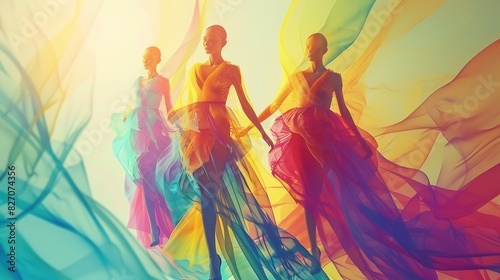 Ethereal Ballet: A Colorful Symphony of Silk in the Dance of Grace