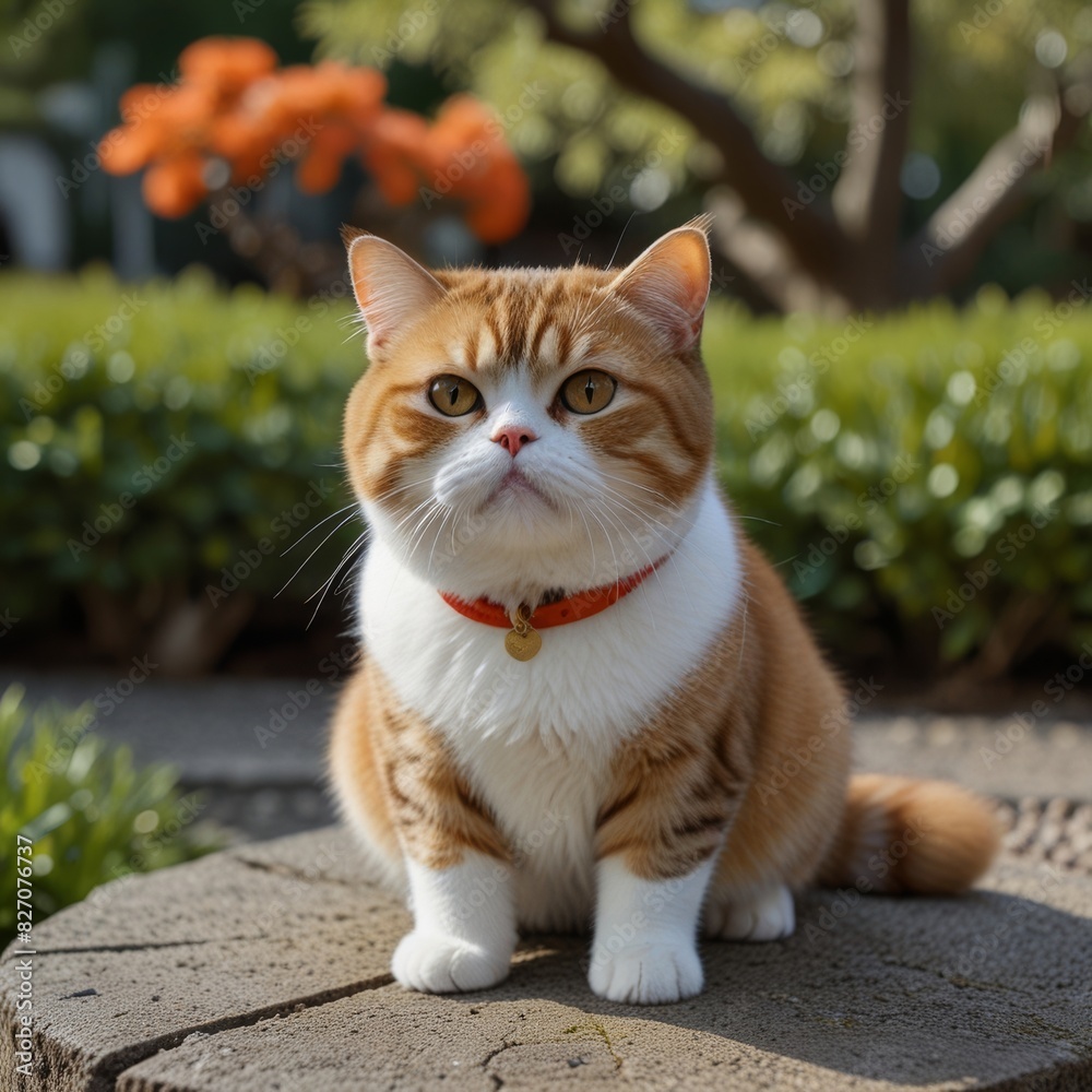 round face and chubby exotic short hair cat in japanese style round face and chubby exotic short hair cat in japanese style