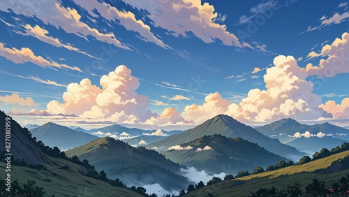 background of beautiful and peaceful mountain views