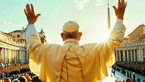 The pope blessing people photo